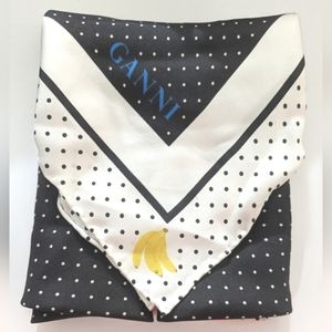 GANNI Polka Dot Silk Scarf
